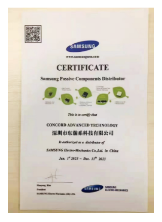 our certificate